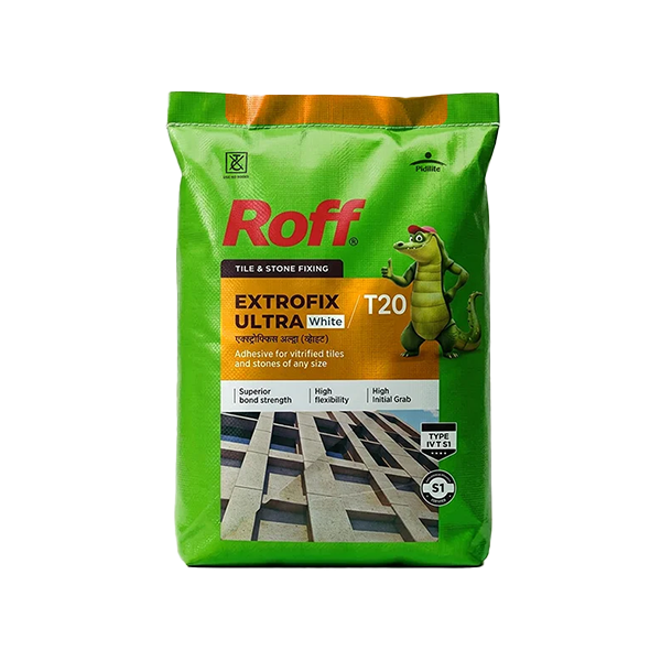 Roff T20 Extrofix Ultra Tile Adhesive, White, 20 Kg Bag